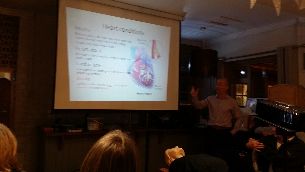Kennet Valley TR Group learn about Defibrillators & CPR November Club Night
